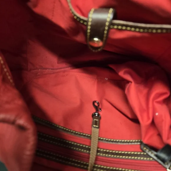 Dooney & Bourke Red Pebbled Leather Large Hobo Bag 2014 - Picture 14 of 16